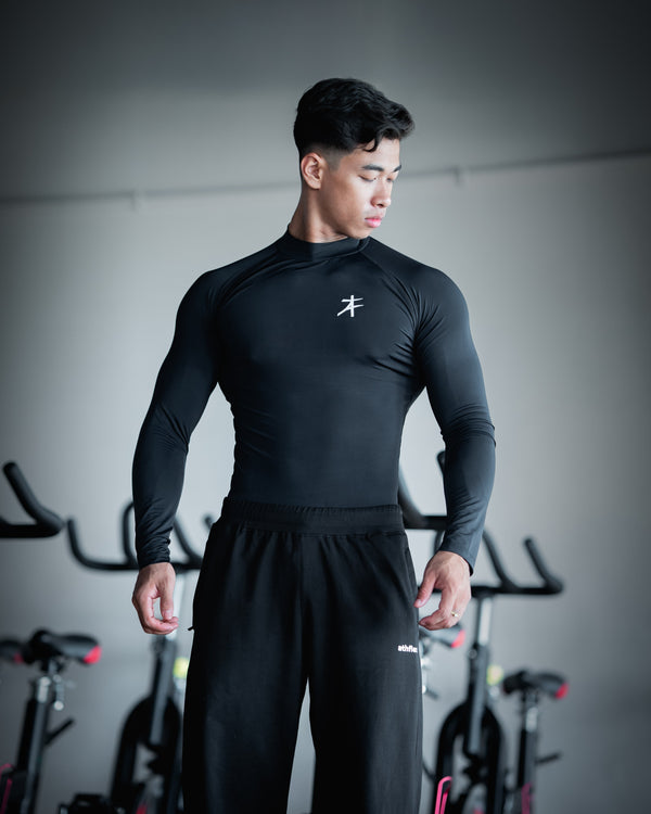 Hustle High Neck Full Sleeve Compression T-shirt