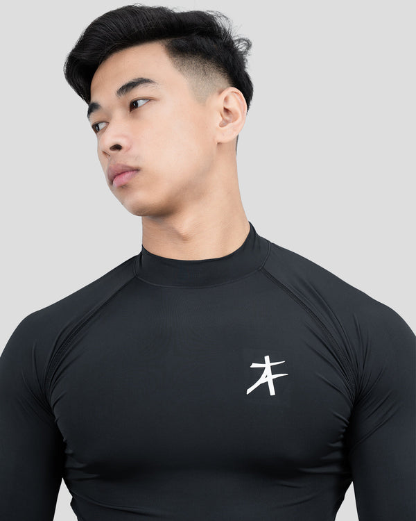 Hustle High Neck Full Sleeve Compression T-shirt