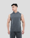 Acid Wash Sleeveless Hoodie