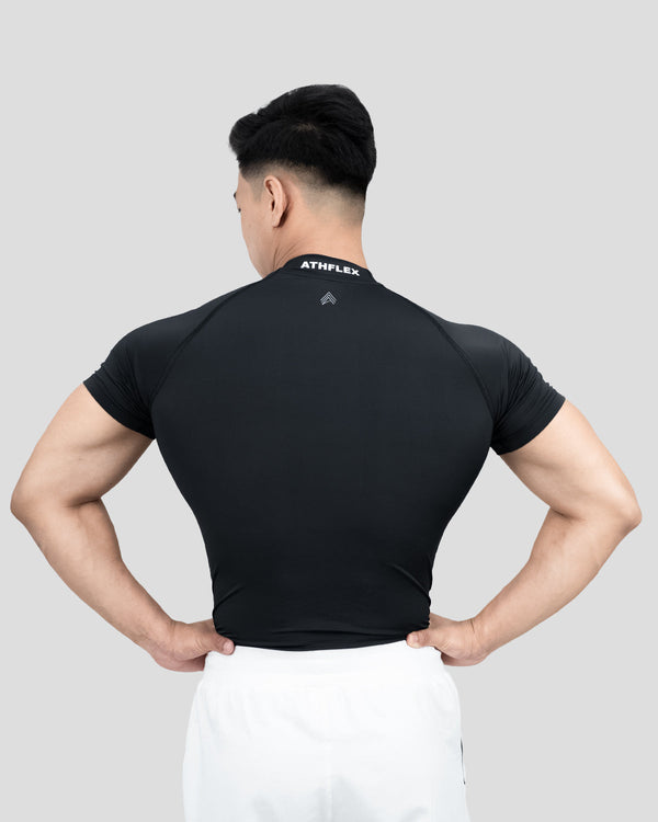 Hustle High Neck Compression T-shirt